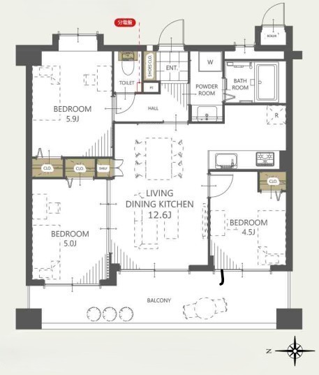 apartment 埼玉県上尾市谷津２丁目２番１号ショーサンプラザ５Ｆ