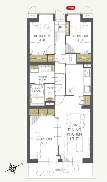 apartment 埼玉県上尾市谷津２丁目２番１号ショーサンプラザ５Ｆ