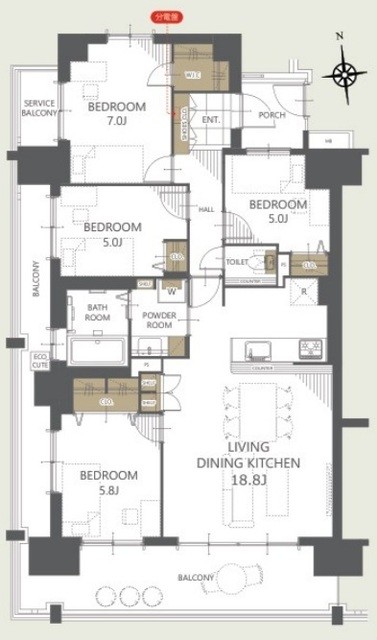 apartment 埼玉県上尾市谷津２丁目２番１号ショーサンプラザ５Ｆ
