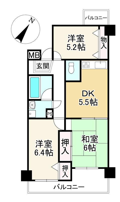 apartment 滋賀県野洲市冨波乙690-6 ヴァン・ドゥビル2階