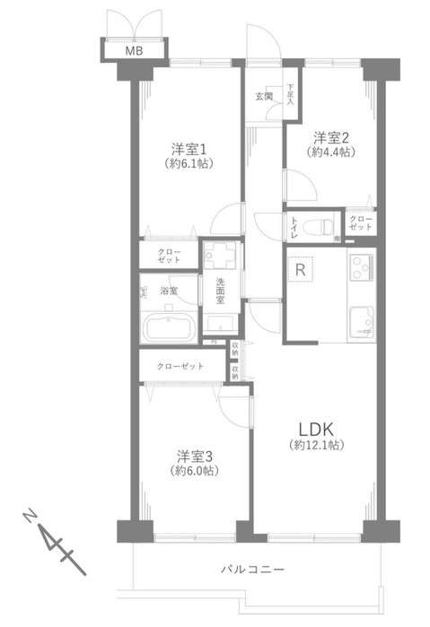 apartment 千葉県柏市桜台1-1 サクラヒルズ201