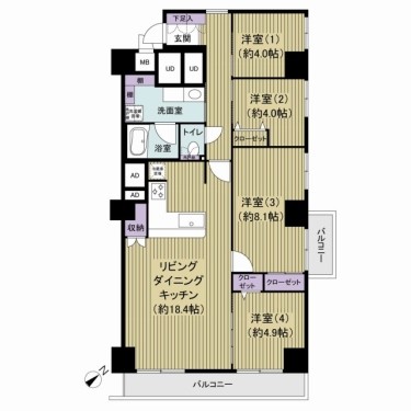 apartment 神奈川県川崎市高津区溝口１丁目12-18 志村ビル4階