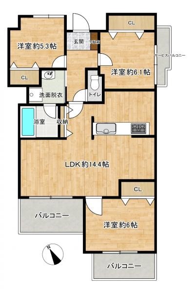 apartment 福岡県福岡市博多区那珂１丁目13-9 ND.BLD　3階