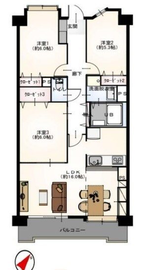 apartment 埼玉県鶴ヶ島市大字上広谷176-1 ニュースカイハイツ102