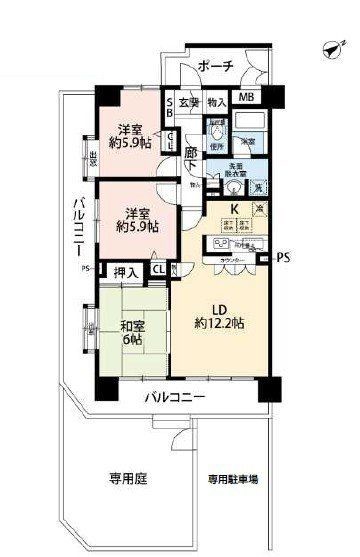 apartment 東京都昭島市松原町３丁目6-5 プランシエル1階