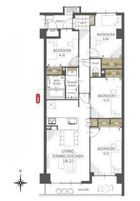 apartment 奈良県奈良市神功５丁目１－５ 、１階　ハウスドゥ奈良神功