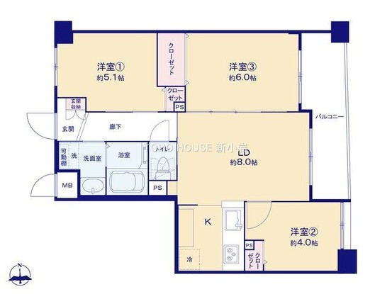 apartment 東京都葛飾区新小岩１丁目51－18 第二クレールパル　1F