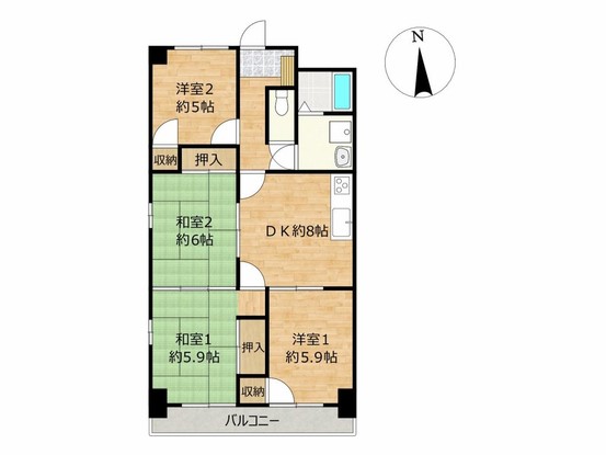 apartment 大分県中津市中殿町３丁目1番地1 グリーンパレス中津壱番館 1階 102号