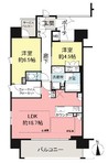 ペット2匹可【ブランズ北堀江】最上階南西角部屋/築浅の間取り図