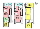 二世帯向 戸建の間取り図