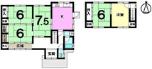 中古戸建 木曽川町黒田の間取り図