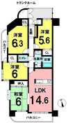 中古マンション シャトレ愛松徳重の間取り図
