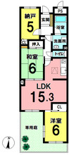 中古マンション サンパーク岩倉の間取り図