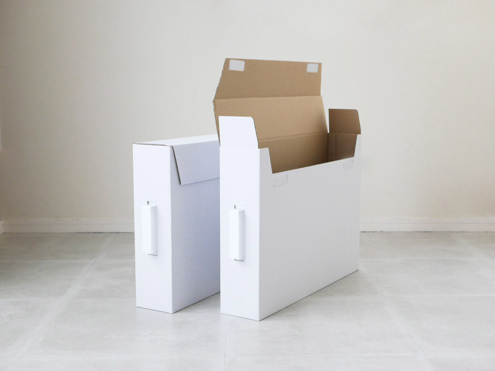 タワー たっぷり収納ok 嬉しい取っ手付き 作品収納ボックス 2個セット ヨムーノ