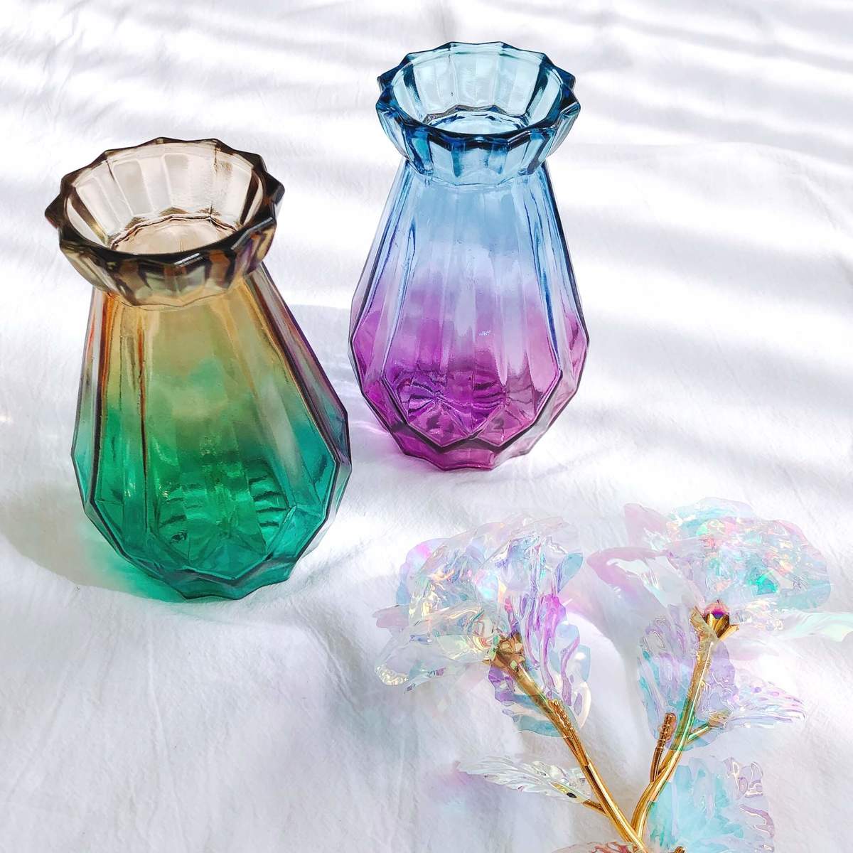 フラワーベース 花瓶 ロング ガラス 日本製 全高62cm 売り切り大特価品